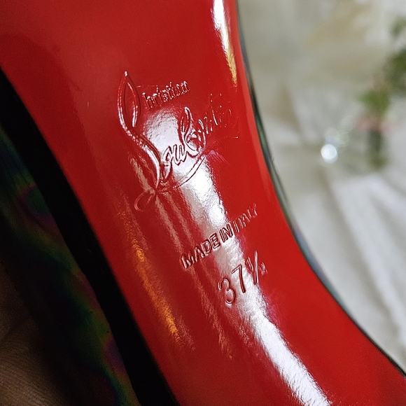 New Christian Louboutin Multicolor Metallic Patent Leather Pumps Heels Size 7.5 - Picture 13 of 15